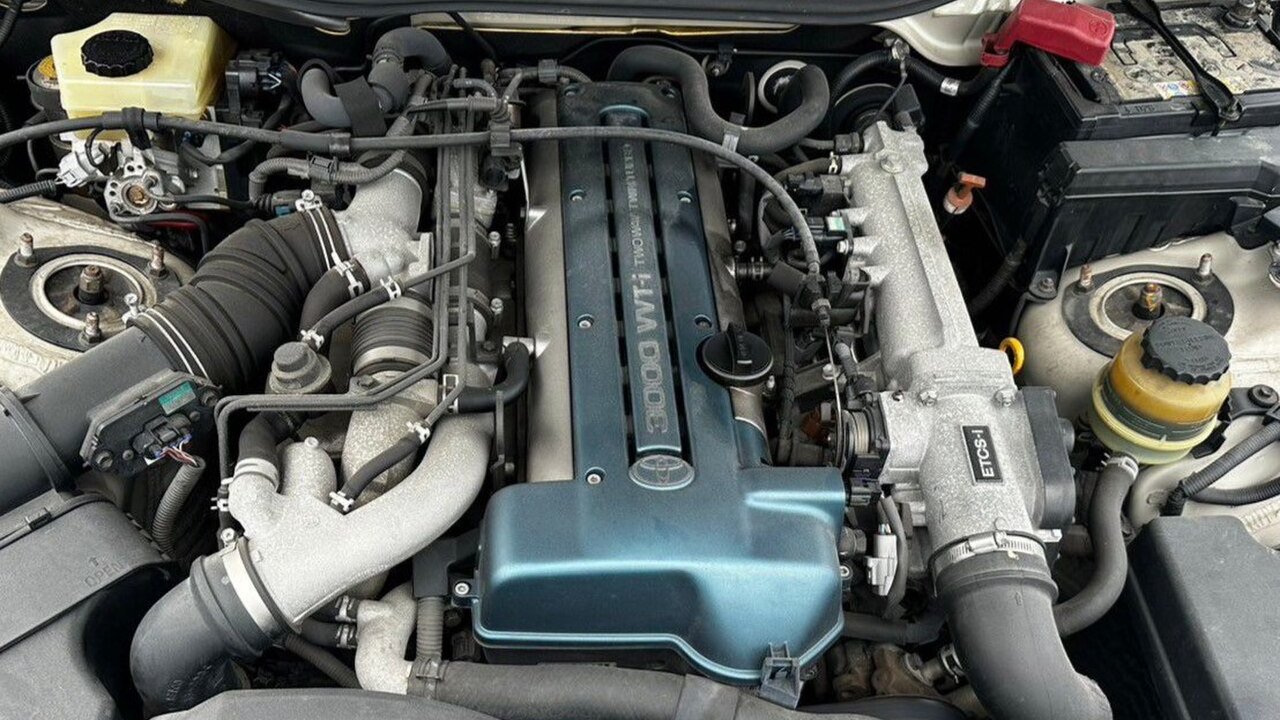 Toyota 2JZ-GTE inline-six in the engine bay of a Japanese-market Toyota Aristo